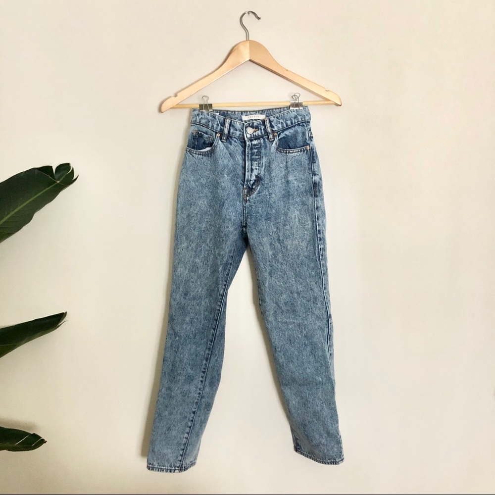 PACSUN ACID WASH JEAN WITH BUTTON UP FRONT